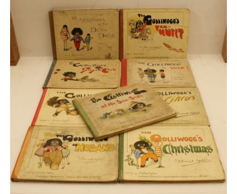 Florence K Upton, nine Gollywog adventure books, published by Longmans, Green & Co., circa 1910, with verses and words by Ber