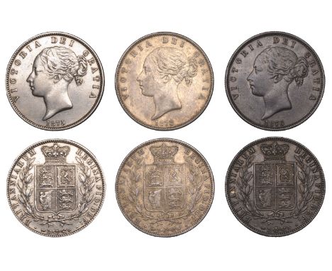 Victoria (1837-1901), Halfcrowns (3), 1875, 1876, 1878 (ESC 2745, 2748, 2752; S 3889) [3]. Nearly very fine, first lightly cl