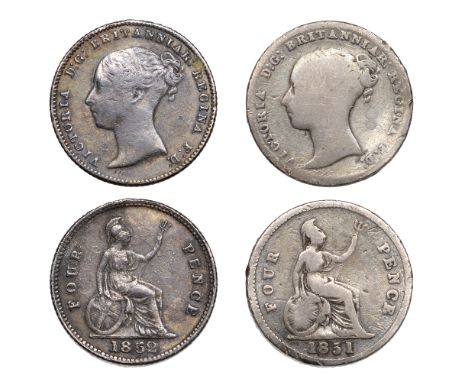 Victoria (1837-1901), Britannia Groats (2), 1851, 1852 (ESC 3345-6; S 3913) [2]. First fair, second fine, both rare £100-£150
