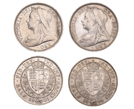 Victoria (1837-1901), Halfcrowns (2), 1898, 1901 (ESC 2784, 2787; S 3938) [2]. First nearly extremely fine and wiped, second 