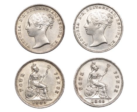Victoria (1837-1901), Britannia Groats (2), both 1849 (ESC 3343; S 3913) [2]. First good very fine and scuffed, second extrem
