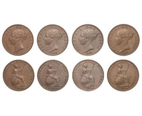 Victoria (1837-1901), Halfpence (4), 1856, 1857, 1858, 1859 (BMC 1544-5, 1549, 1551; S 3949) [4]. Good very fine or better, f