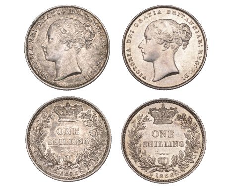 Victoria (1837-1901), Shillings (2), 1858, 1859 (ESC 3011, 3015; S 3904) [2]. Nearly extremely fine and very fine £120-£150  