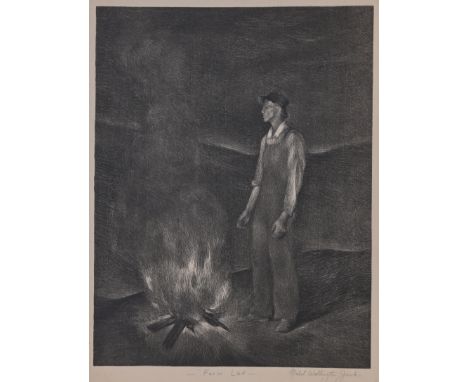 Mabel Wellington Jack (American, 1899 - 1975) "Farm Lad" WPA lithograph. Pencil signed and titled in lower margin. "Federal A