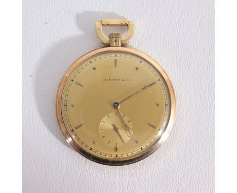 Tiffany & Co. Gold Swiss Pocket Watch. Engraved FRD verso. Casing has not been openedDimensions: 4.4 cm