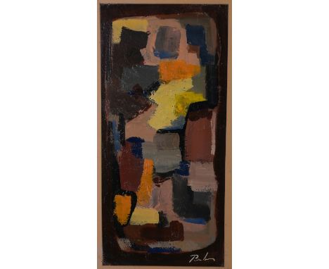 Bill Parker (American, 1922 - 2009) Abstract Composition, Oil on Panel, Signed Parker, Signed and Dated 1966 on Verso, Image 