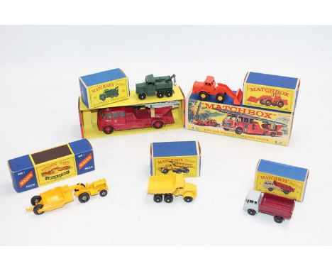 One tray containing 6 boxed Matchbox Lesney commercial models to include, No. 3 Bedford Tipper Truck, No. 6 Euclid Quarry Tru