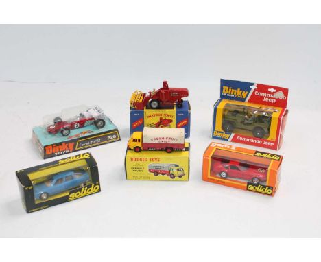 Mixed boxed diecast group of 6 to include, Dinky Toys No. 226 Ferrari 312/B2 and No. 612 Commando Jeep, Budgie Toys No. 216 R