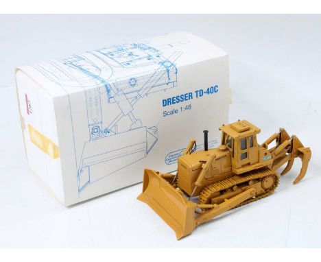 Classic Construction Models (CCM), 1/48 scale diecast model of a Dresser TD-40B crawler tractor, with a scrapper, limited edi