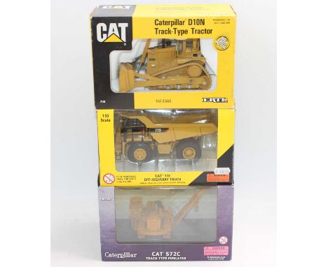 Norscot and ERTL 1/50th scale construction diecast group, 3 examples to include ERTL CAT D10N Track-Type Tractor, Norscot CAT