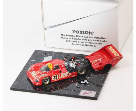 An Illustra Ref. FG-02 1/43 scale white metal factory built model of a Porsche 962C Takefuji 1990 Japanese Championship Short