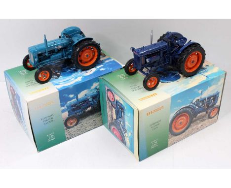 Universal Hobbies 1/16th scale diecast tractor group, 2 boxed examples to include Fordson Power Major and a Fordson Major E27