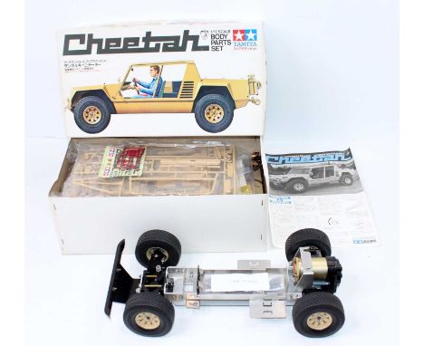 A Tamiya model No. SP1061 part made model of a 1/12 scale Lamborghini Cheetah, chassis has been mainly constructed and all ot