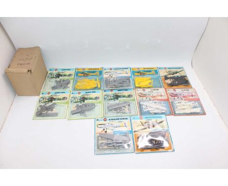 Airfix 1/72nd scale trade box of mixed aircraft hang packs consisting of 12 models - 4x Sopwith Camel, 2x De Havilland Chipmu