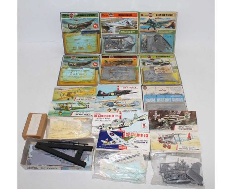 One box containing a large quantity of Airfix 1/72nd scale hang packs to include, Spitfire, Hawker Demon, Bristol Beaufighter