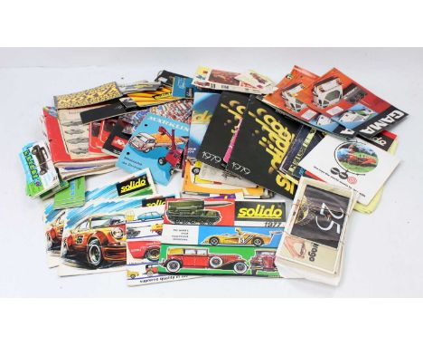 One box containing a large quantity of model toy catalogues from various makers such as, Polistil, Brumm, Solido, Marx and ot