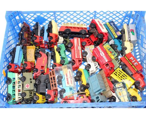 One tray containing a quantity of Wells Brimtoy Pocketoys friction drive models to include ESSO Motor Oils, British Railways 