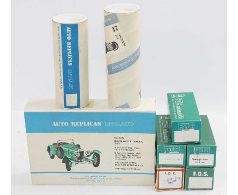 F.D.S and Auto Replicas 1/24th and 1/43rd scale white metal kits to include, Frazer Nash TT, Brabham, Tyrrell and others - al