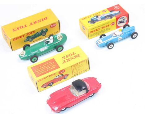 Dinky Toys Boxed Saloon group, 3 examples to include No.239 Vanwall Racing Car, green body with racing number 35 (VG-BVG), No