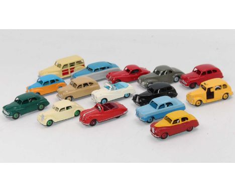 One tray containing 15 various repainted Dinky Toys to include, Austin Somerset, Studebaker, Austin Devon, Ford Zephyr and ot