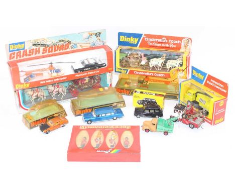 Two trays containing a quantity of mainly boxed Dinky Toys to include, No. 999 D.H. Comet, No. 213 Ford Capri, No. 623 Milita