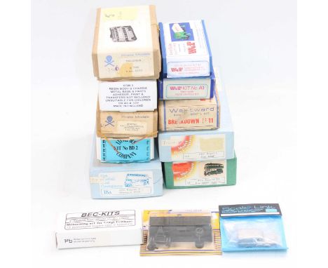 One box containing a quantity of mainly 4mm, 1/76th scale white metal model bus kits to include examples from The Model Bus C