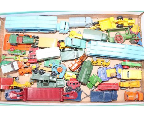 A collection of Matchbox vehicles in play worn condition to include, Bedford Car Transporter, Pickfords Crane Transporter, Ca