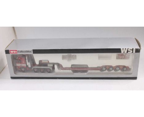 WSI Collectibles No.9345 1/50th scale diecast model of a West of Scotland (PCM) Volvo FH Globetrotter 8x4 with low loader tra