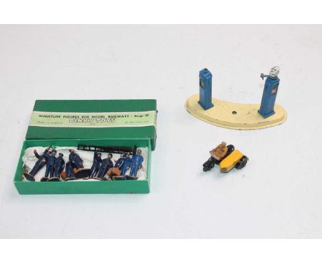 Dinky Toys No. 1 Station Staff figure set to include Porter, Ticket Collector, Porter with luggage and Engine Driver, no guar