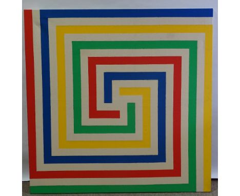 DOUG EARLE - large oil on canvas, Geometric Composition, unsigned, circa late 1960s, 122cm x 122cm

There are two old patch r