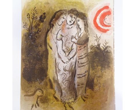 MARC CHAGALL - original colour lithograph, Naomi and her Daughters-in-Law, published by Verve 1960, 35cm x 26cm, unframed

Ve