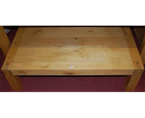 A modern G-Plan light oak rectangular low coffee table 