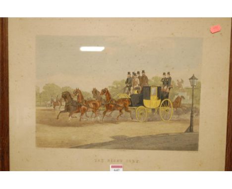 After William Shayer - Set of four coaching engravings, each engraved by J Harris, published by R A Ackerman 1863, 28 x 40cm