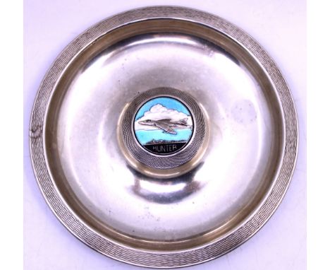 1950's Vintage Turner & Simpson Hunter Aeroplane Silver Hallmarked Pin Dish /Ashtray.  The Pin Dish/Ashtray is hallmarked "T&