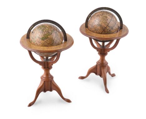 An English 2.75 inch pocket globe Attributed to George Adams junior after Herman Moll, late 18th century, the sphere applied 