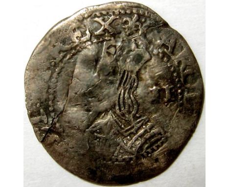 CHARLES 1 [1625-49] silver HALFGROAT [2d]. WORCESTER or SALOPIA [Shrewsbury] mint, 1643-4. bust right, mm. lis. 0.76g. [Spink