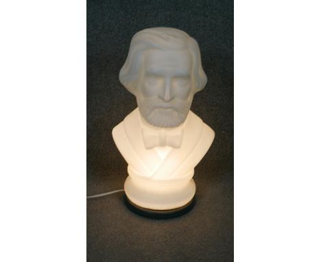A light up white plastic bust of Giuseppe Verdi. H.50cm 
