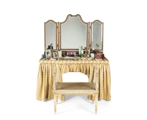 Elizabeth Debicki (as Princess Diana): an Edwardian mahogany and mother-of-pearl inlaid dressing table in the George III-styl