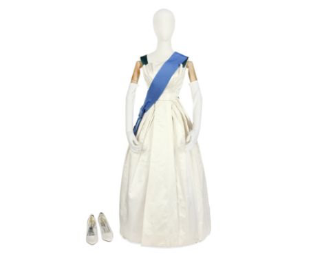 Claire Foy (as the Queen): A full-length satin ballgownSeason 2, Episode 8, 'Dear Mrs. Kennedy'Custom-made cream ballgown wit