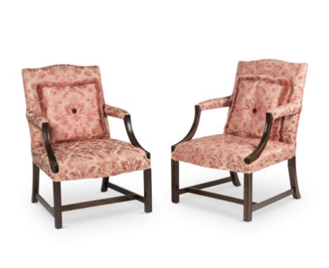 Claire Foy, Olivia Colman &amp; Imelda Staunton (as the Queen): a pair of George III-style Gainsborough armchairsFirst seen i