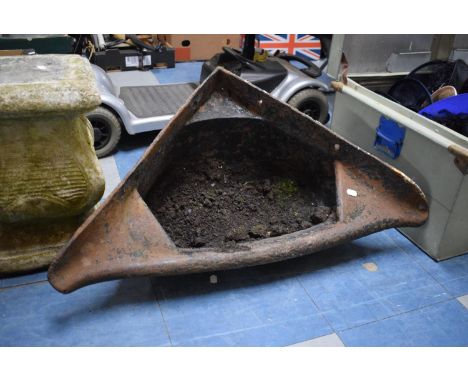 A 19th Century Cast Iron Corner Horse Feeding Trough, 80cms Wide 