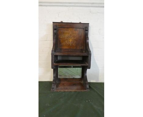 A Late 19th Century Wall Hanging Mirrored Shelf Unit, Missing Drawer, 38cms Wide 