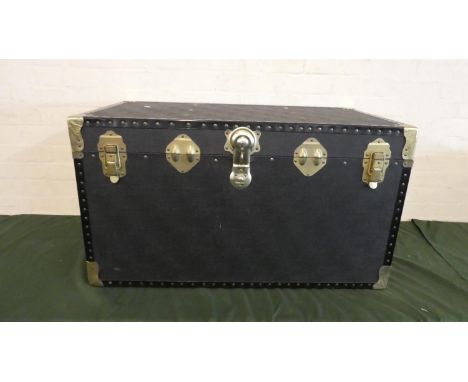 A Brass Mounted Travelling Trunk, 91cm Wide 