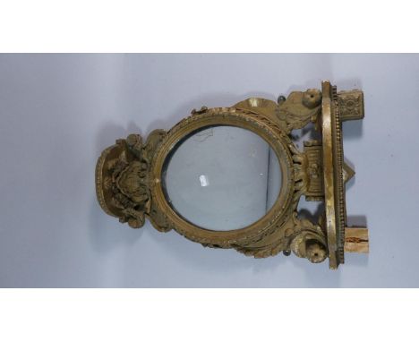 A 19th Century Gilt Wall Hanging Mirror Shelf, 54cm High, For Restoration 