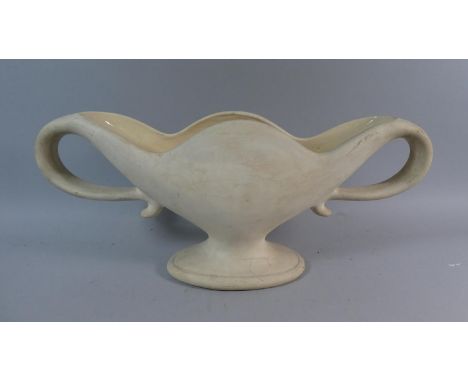 An Early 20th Century Fulham Pottery Twin Handled Flower Vase Designed by Constance Spry, Unglazed Body with Impressed Marks,