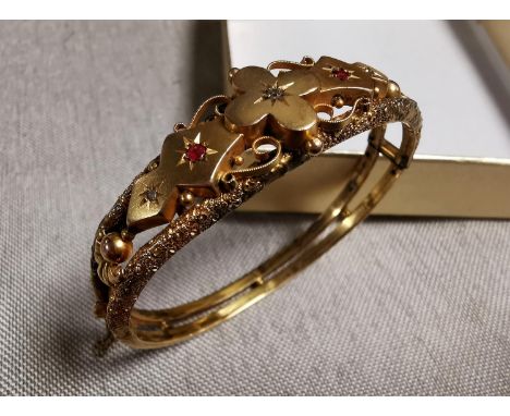Antique 9ct Diamond Bangle Bracelet