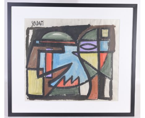 Atanasio Soldati (Italian, 1896 -1953)Composition, Gouache on Paper, Signed SOLDATIImage Size: 13.75 x 16 in.Overall Framed S