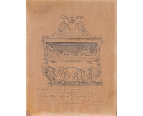 Italian 19th Century Memento Mori, Effigy of Saint Titus Martyr, Etching, Printed in 1839, Condition Appropriate with AgeShee