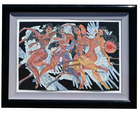 Tiefeng Jiang (Chinese, B. 1938)"To Soar"Large lithograph on Paper. Hand signed and Numbered (26/293) lower margin.Comes with