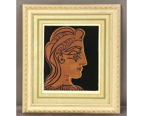 Pablo Picasso (Spanish, 1881 - 1973) Tele de Femme - 1962 Original linocut, unsigned, edition of 520 Sight Size: 11.5 x 9.5 i